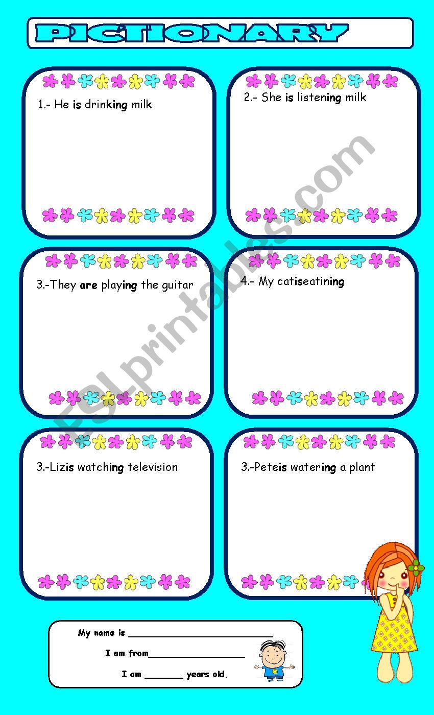 Pictionary worksheet