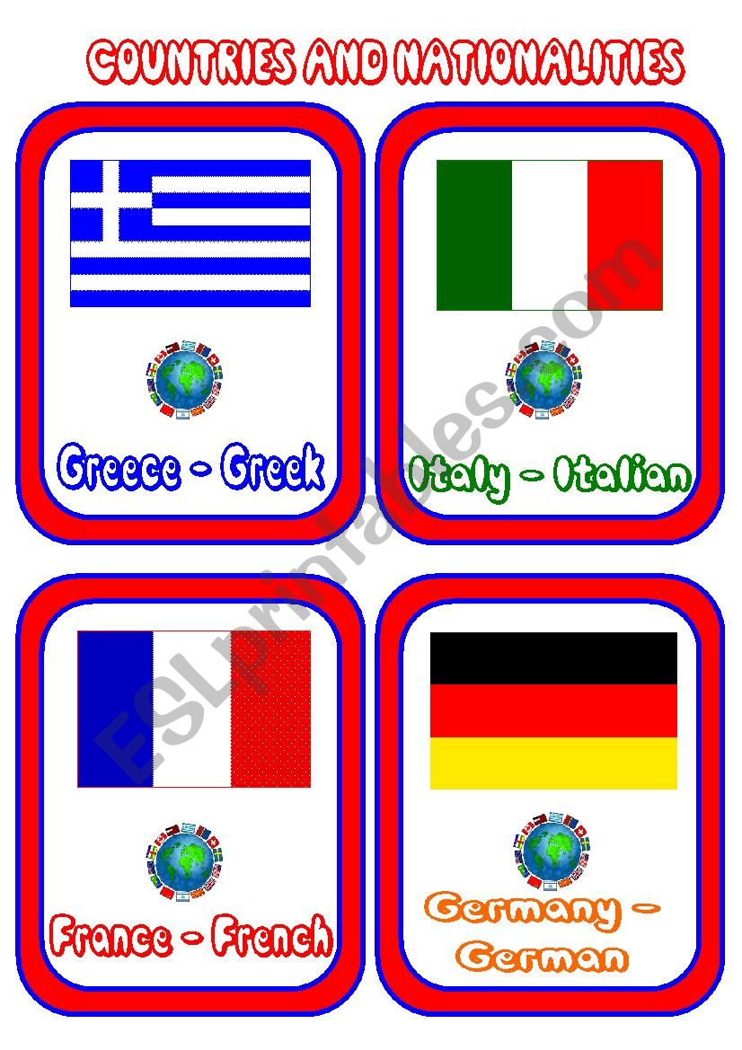 Countries and nationalities 3 worksheet