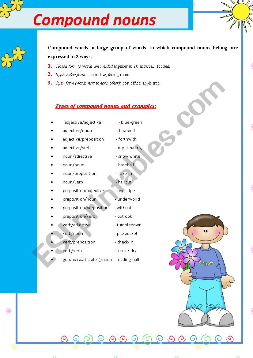 Compound nouns worksheet