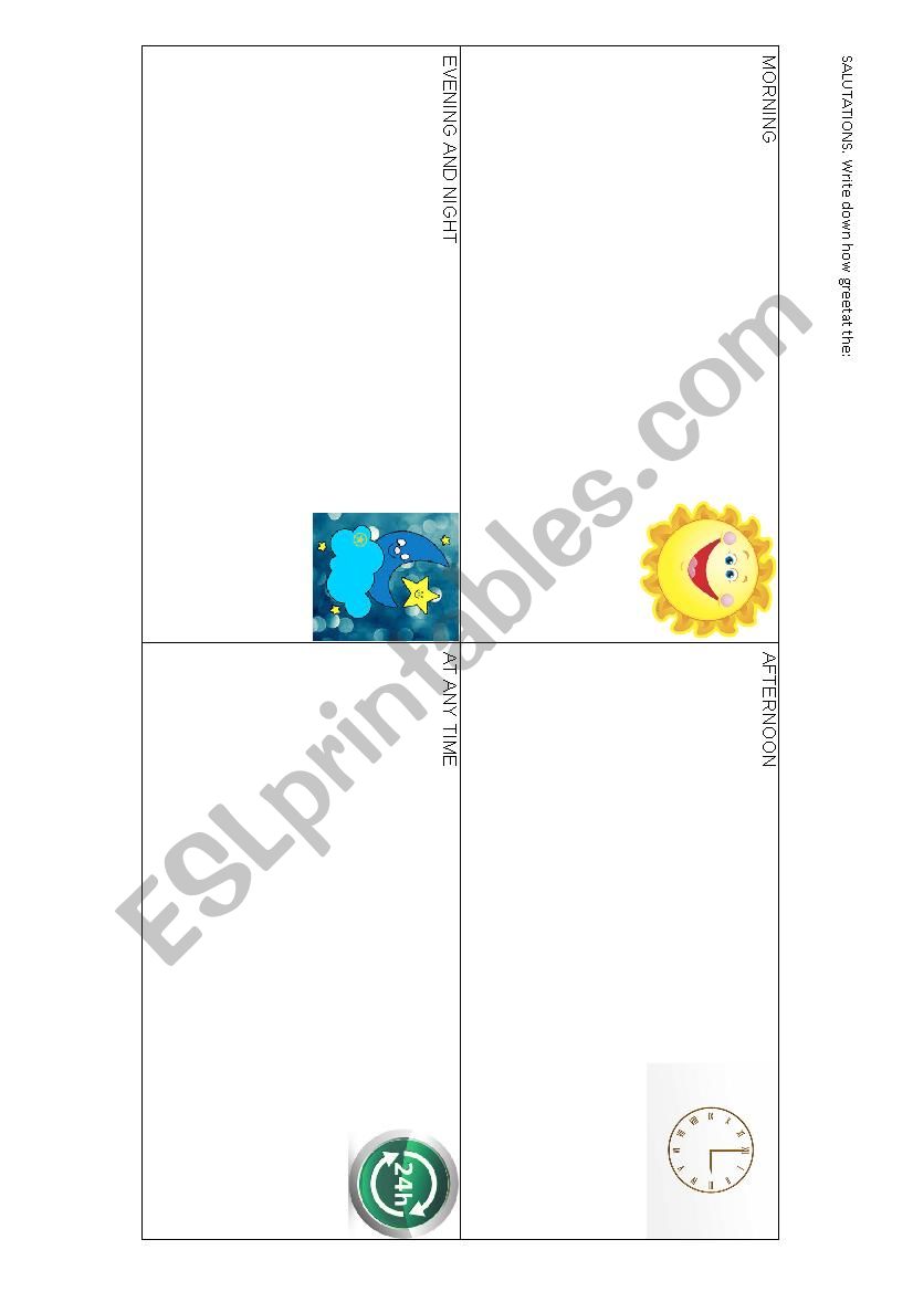 Greetings worksheet