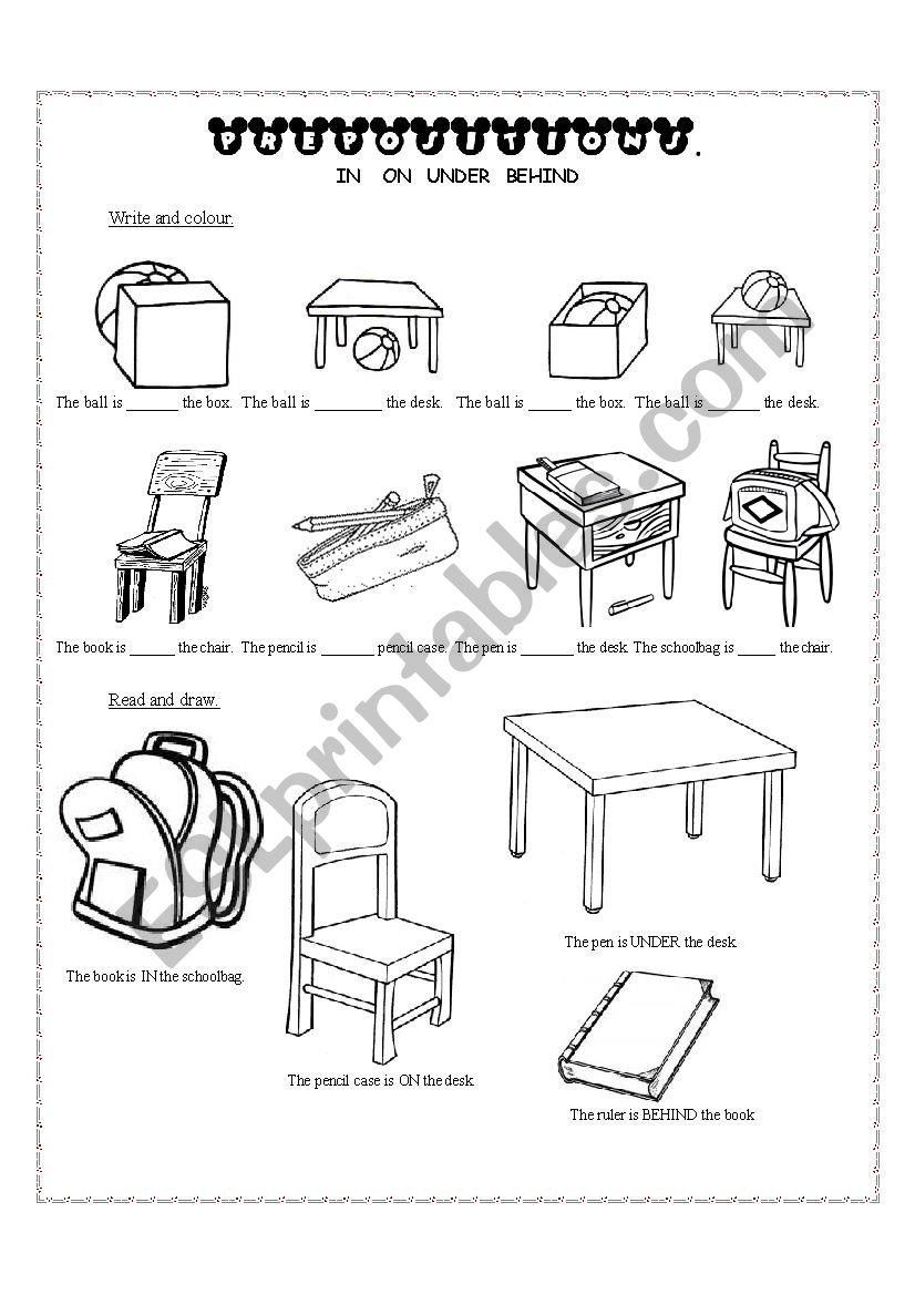 classroom objects worksheet