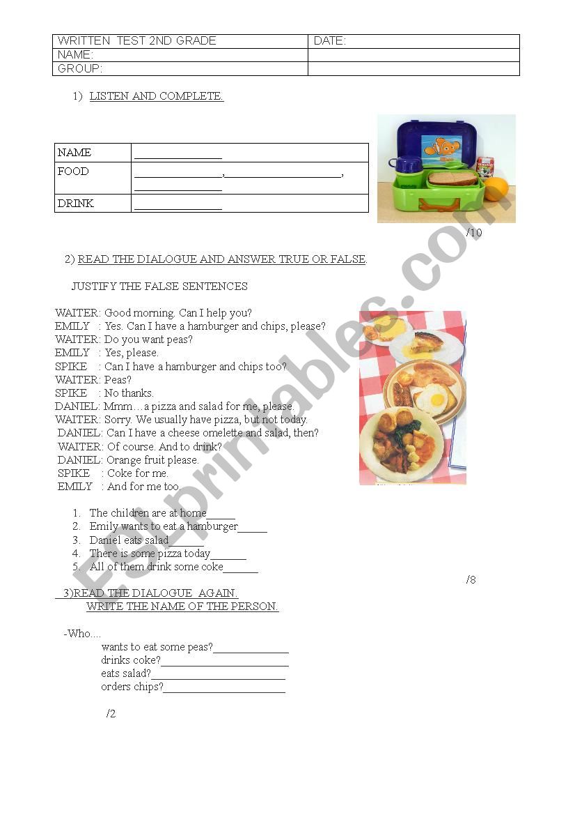 Eating Habits worksheet