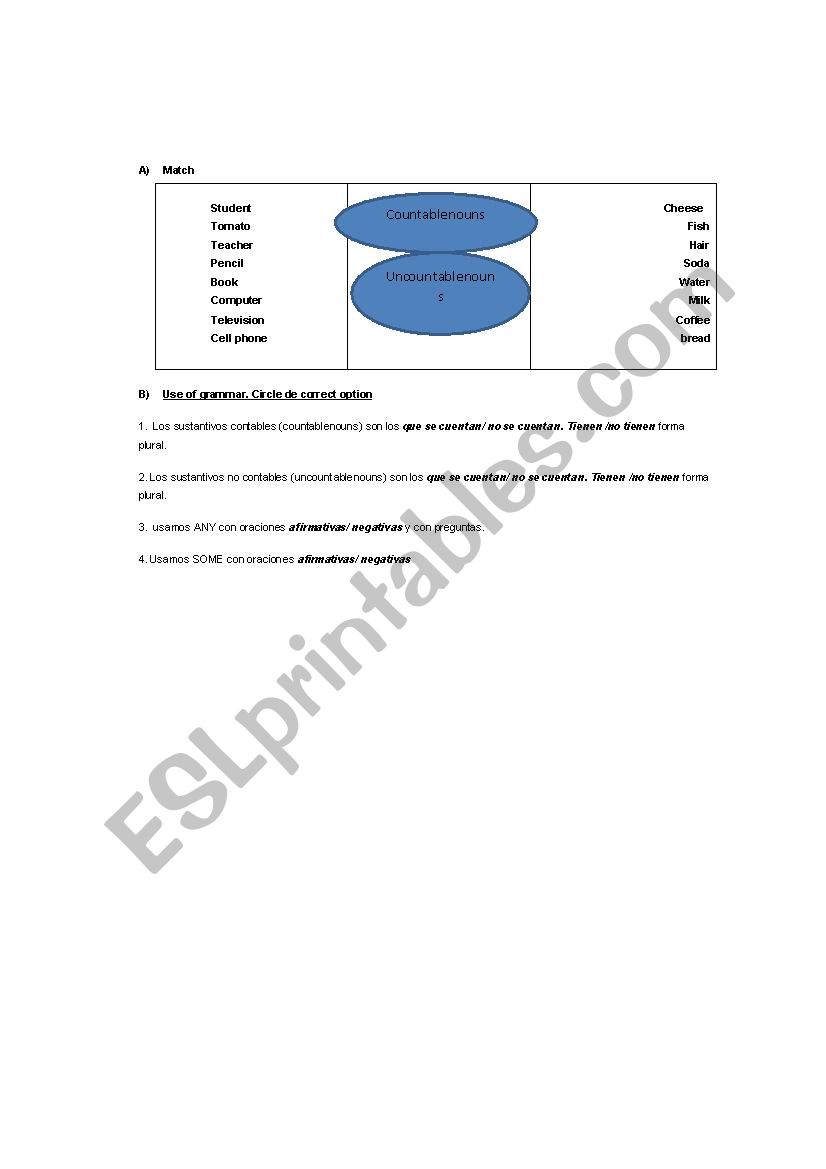 Match and coomplete.  worksheet