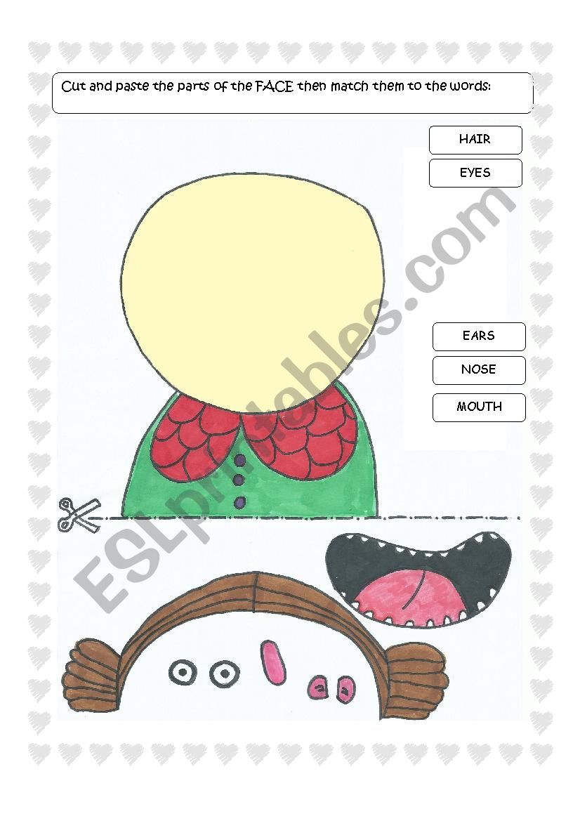 my face worksheet