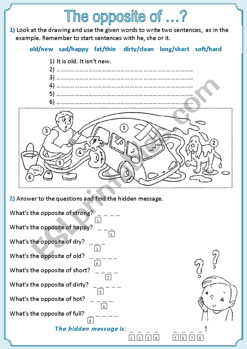 The opposite of ...? worksheet