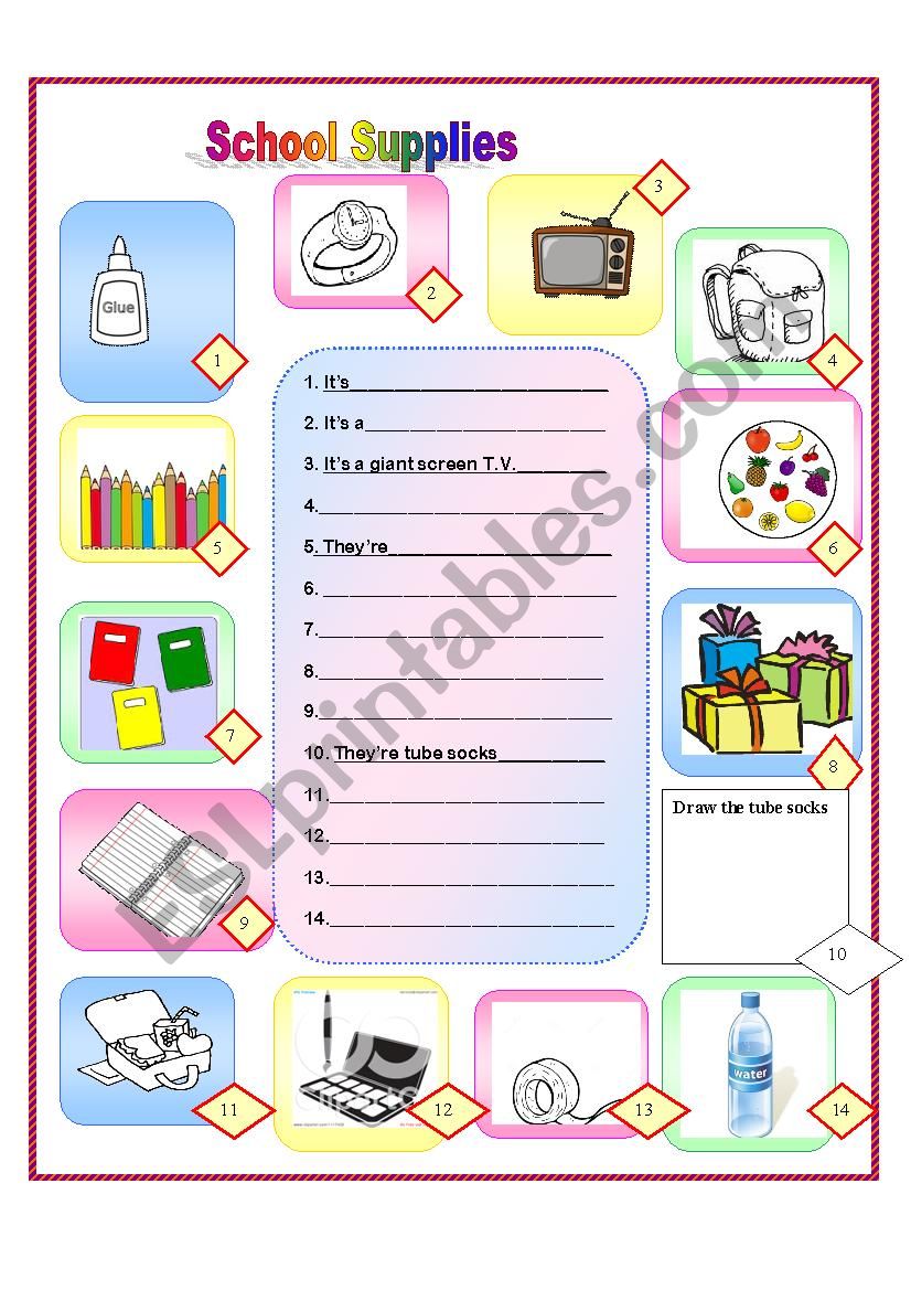 School Supplies worksheet