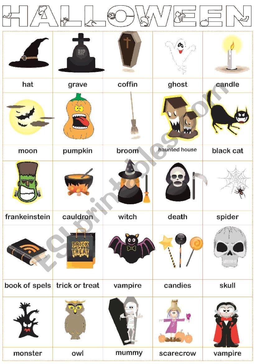 HALLOWEEN PICTIONARY worksheet