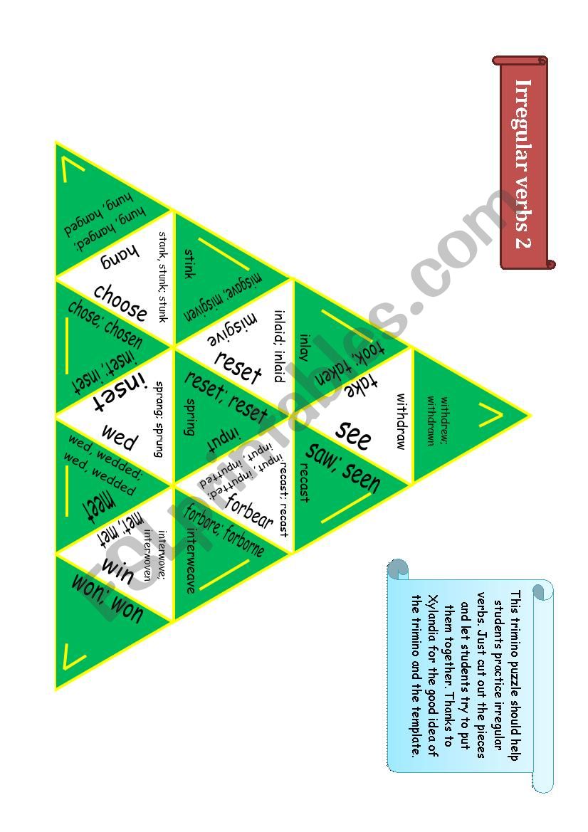 Trimino - Irregular verbs game (part 2)