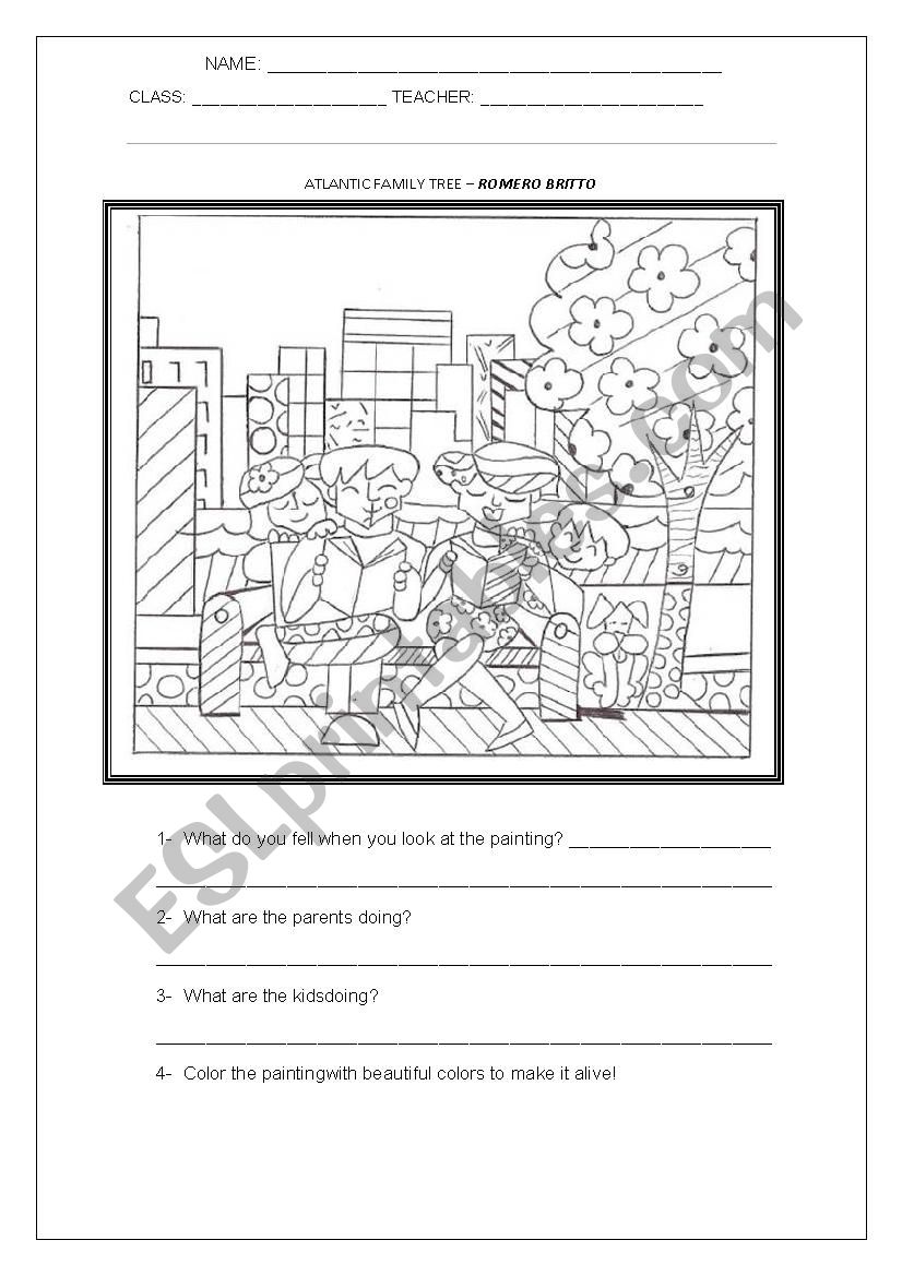 Romero Britos painting worksheet