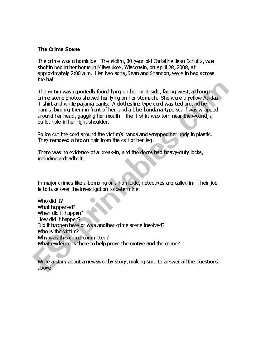 Writing Crime Scene Stories (Newspaper Reporting)
