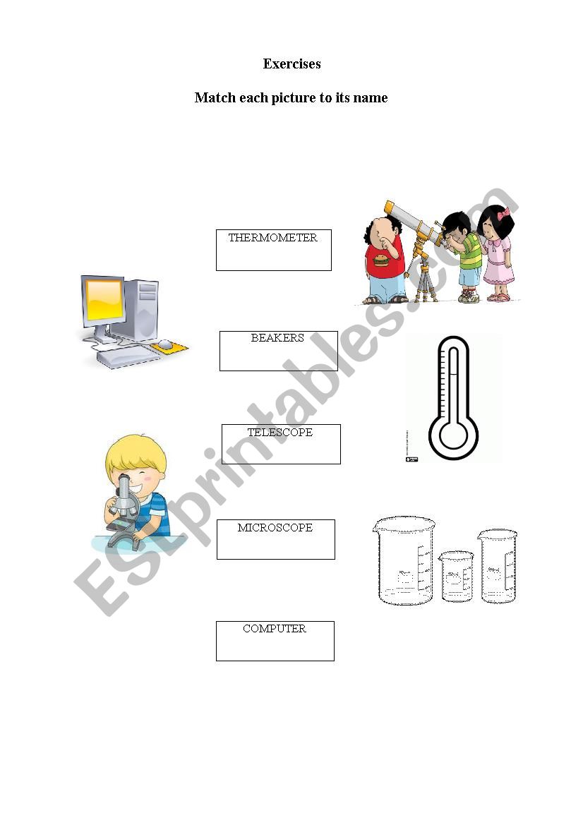 Scientist s Tools ESL Worksheet By Elynet84