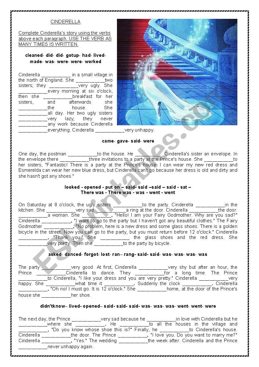 Cinderella worksheet