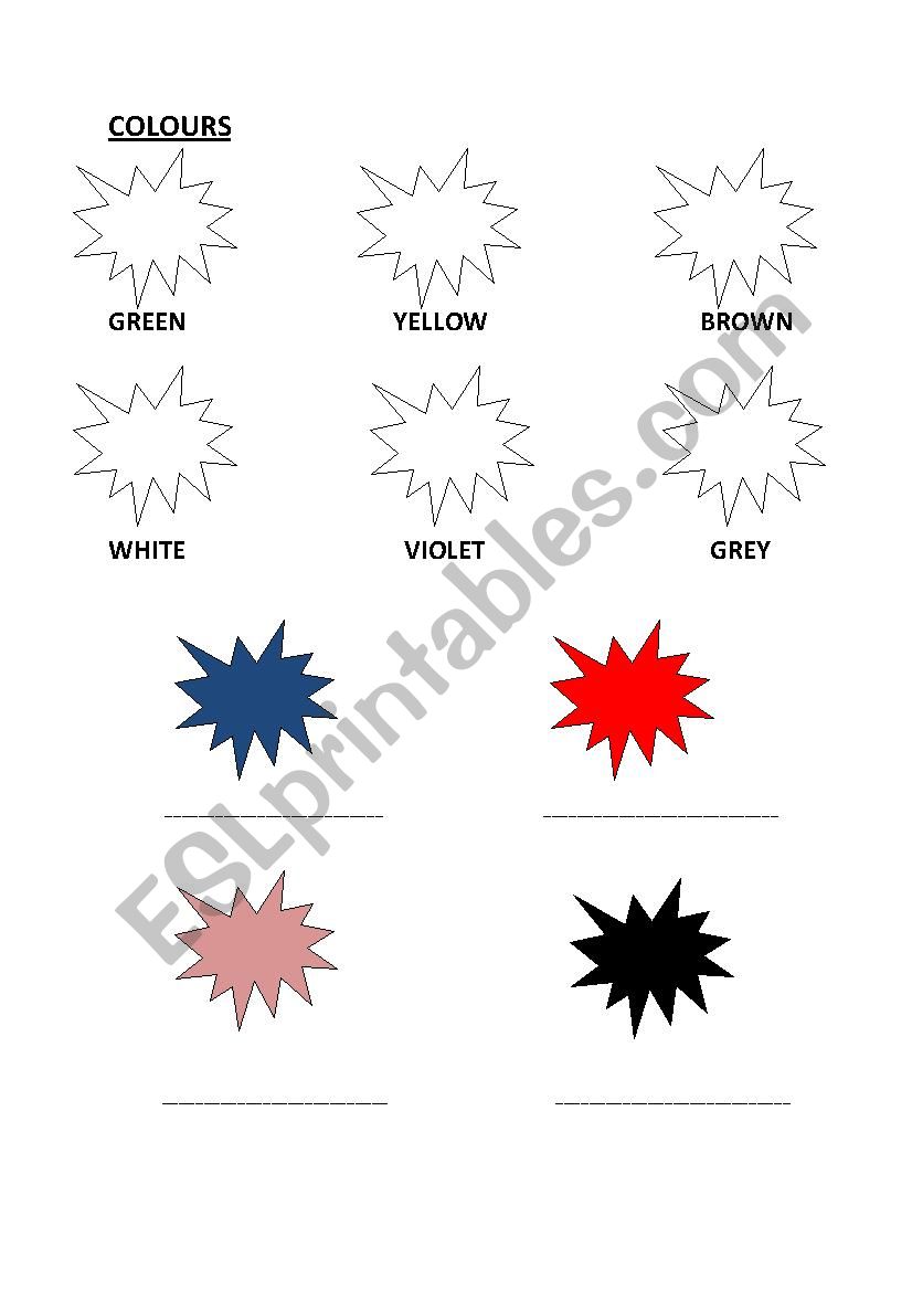 colours worksheet