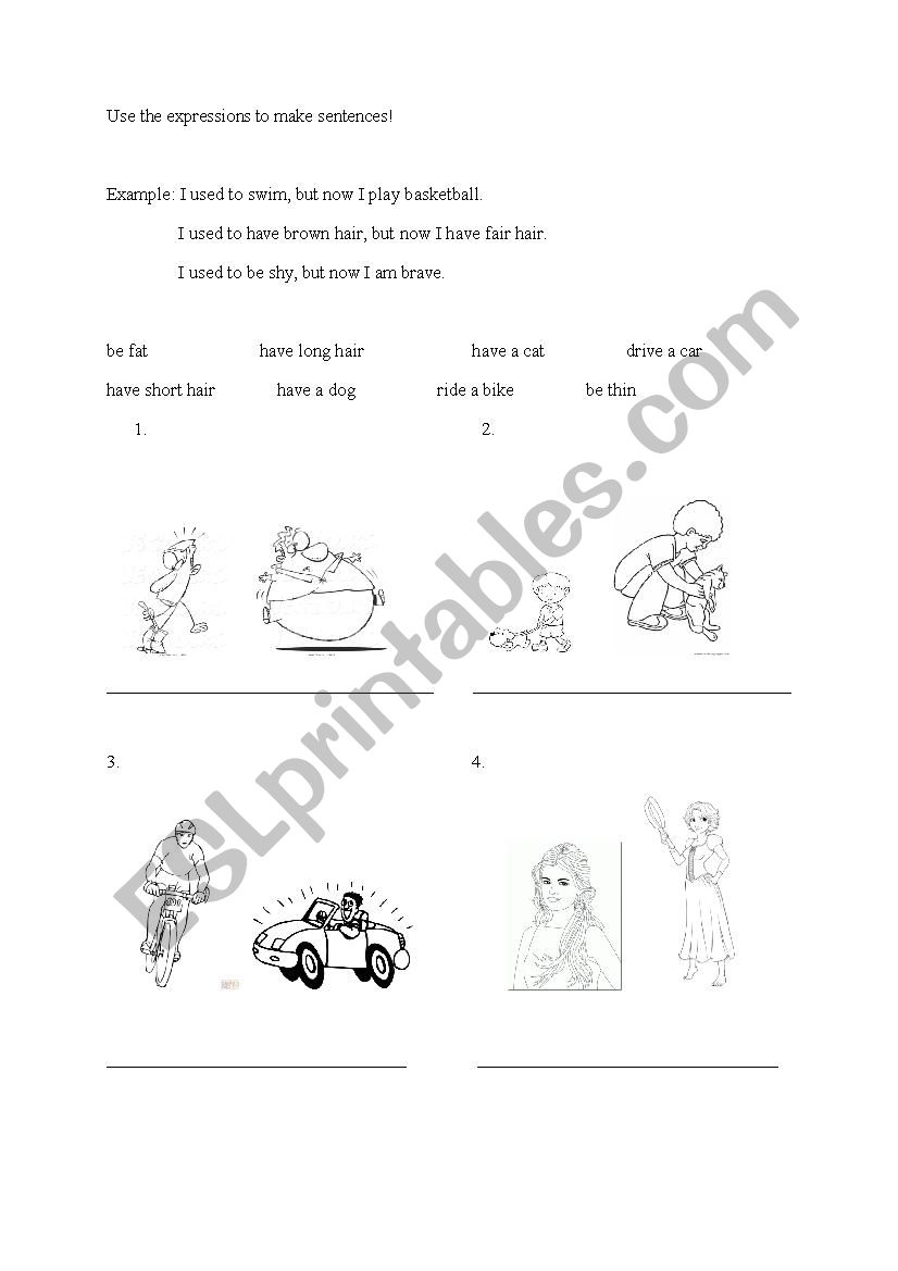Using ´used to´ worksheet
