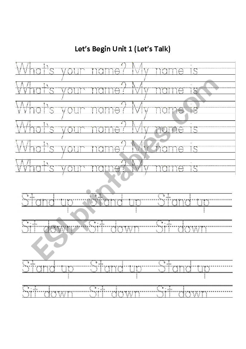 whats your name worksheet