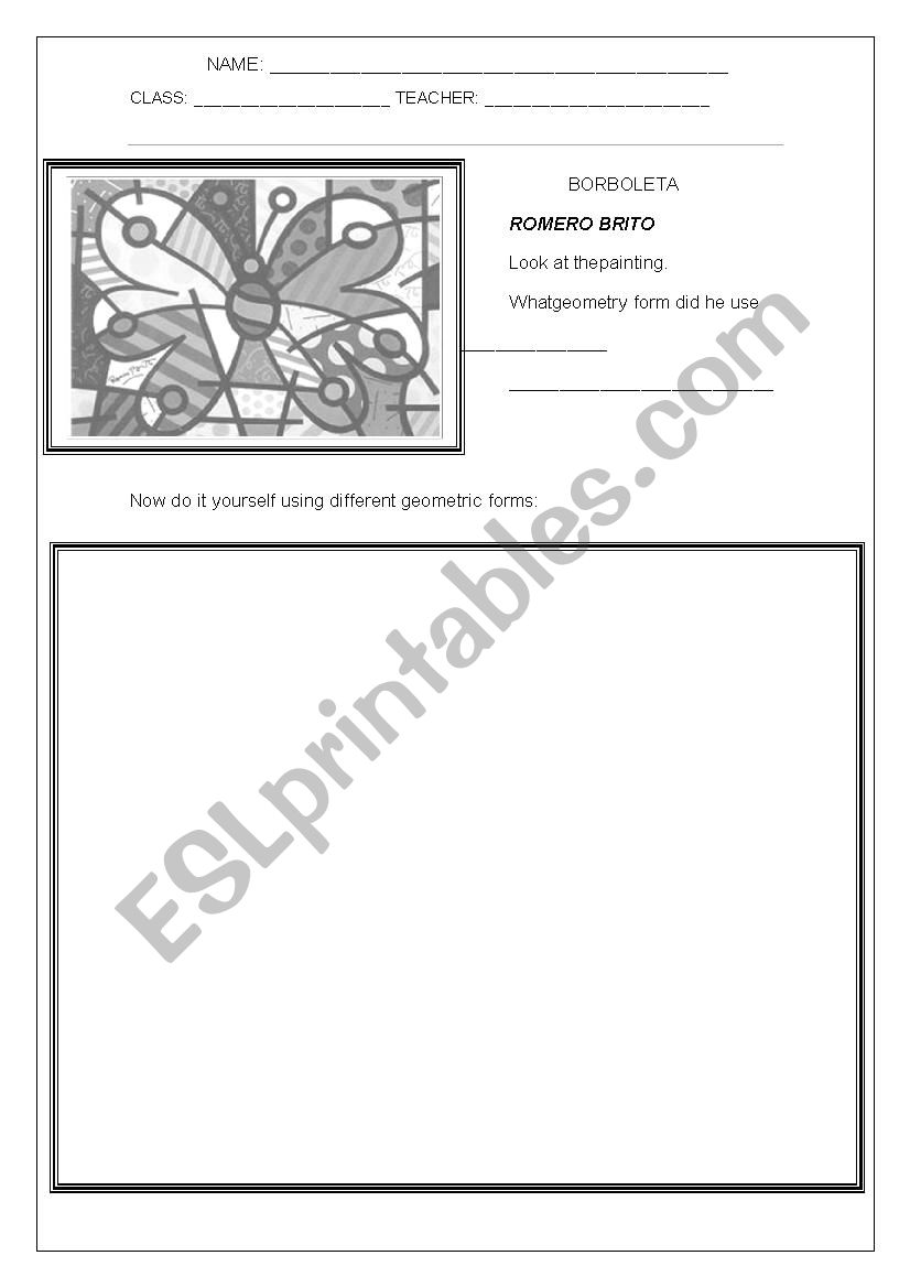 Romero britos Painting  worksheet