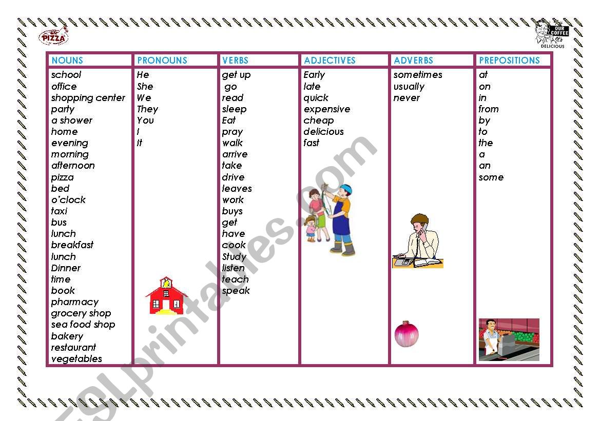 Building sentences worksheet