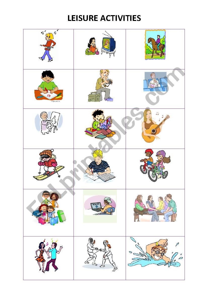 LEISURE ACTIVITIES worksheet