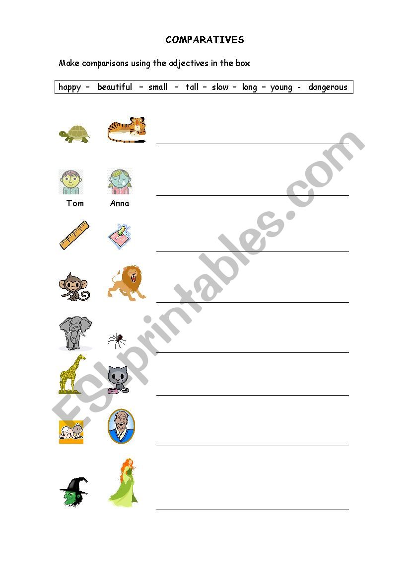 Comparatives worksheet