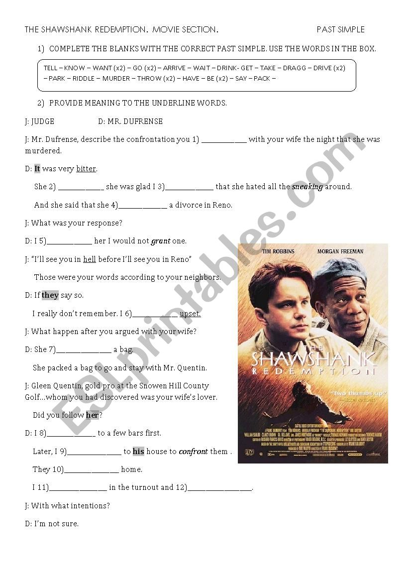 The Shawshank Redemption-Movie-PastSimple-CrimeVocabulary