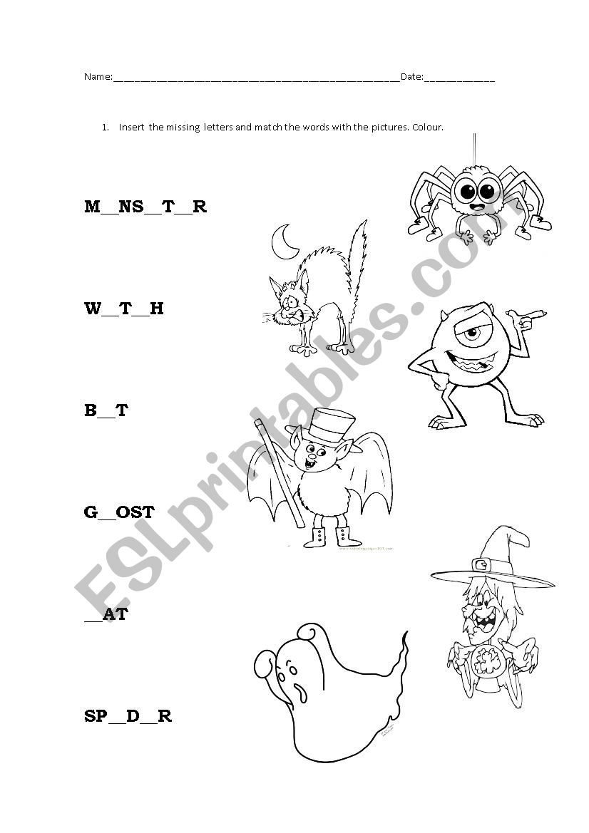 Halloween worksheet