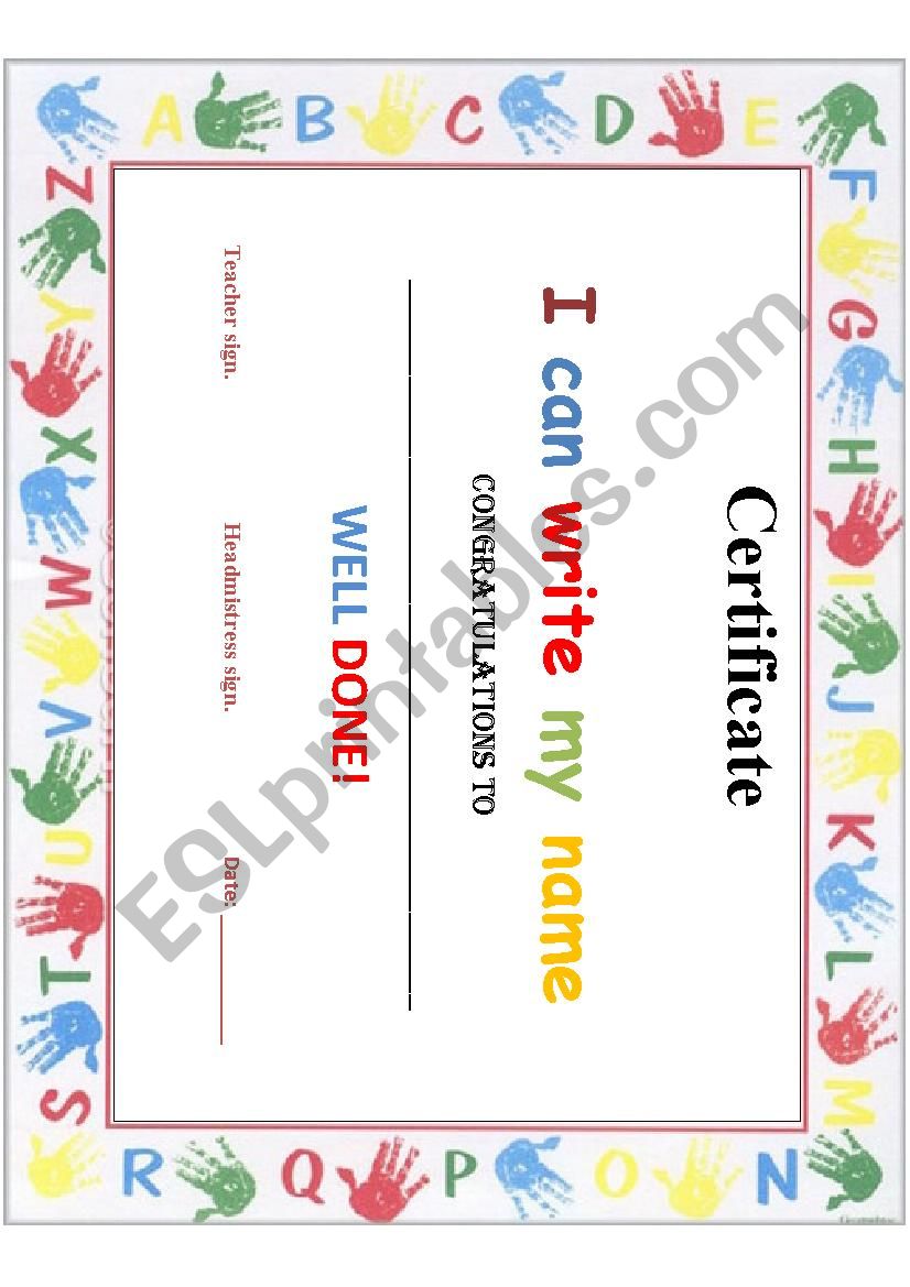 appreciation certificate worksheet