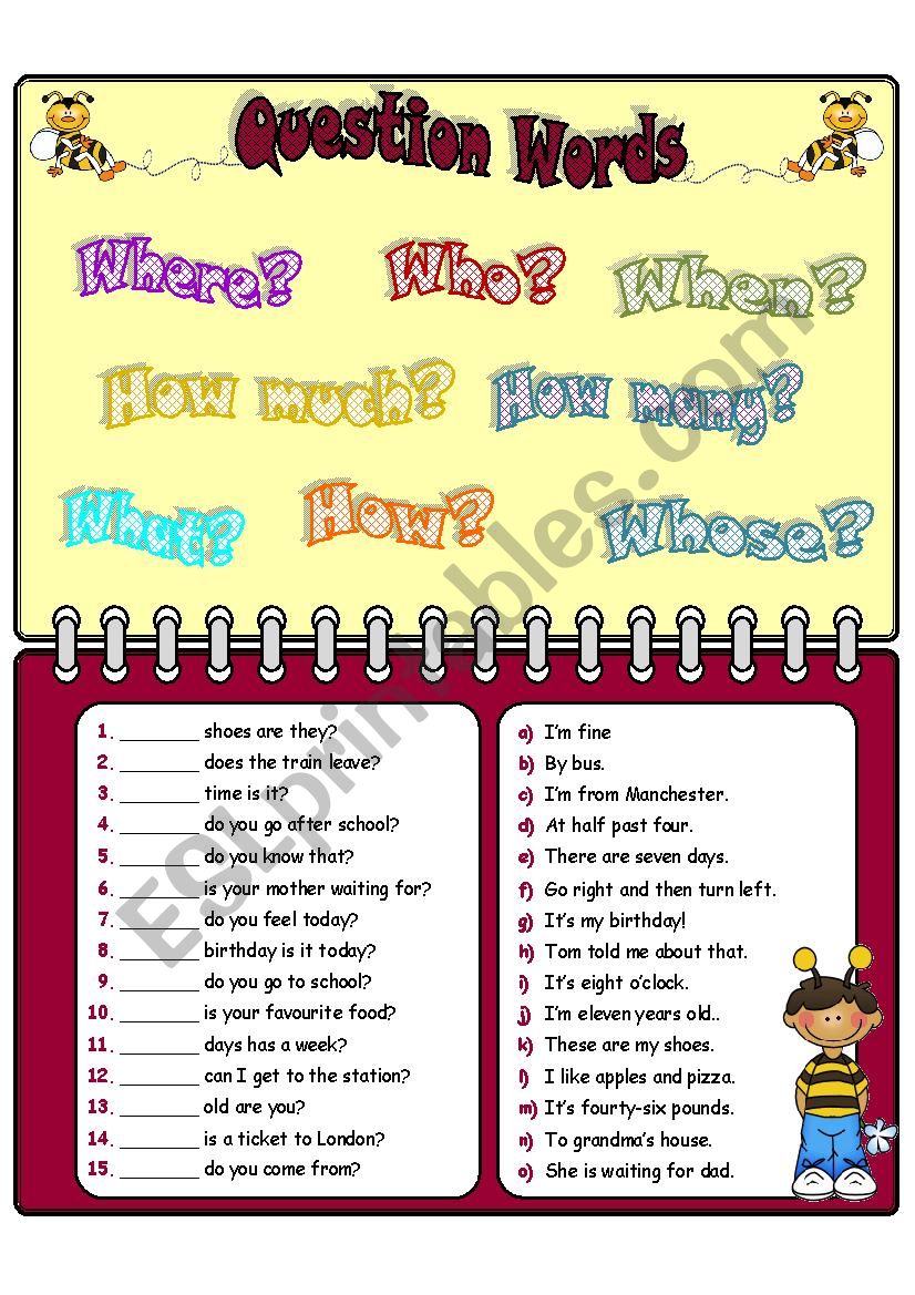 Question Words worksheet