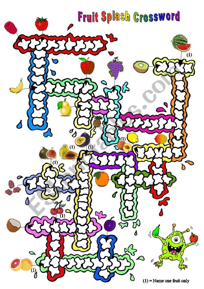 Fruit Splash Crossword worksheet