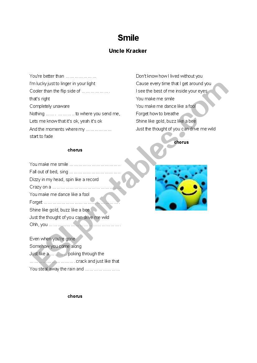 SMILE by Unclecracker worksheet