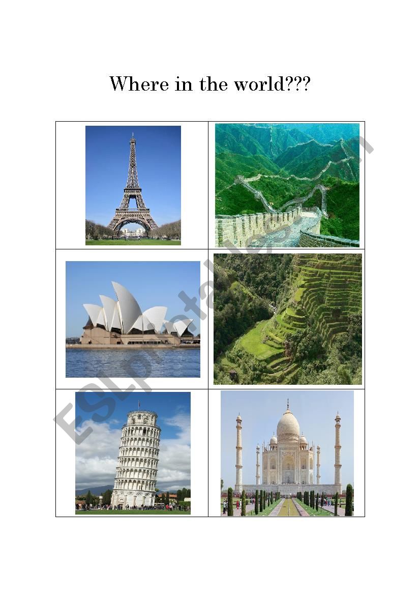 Where in the World?? worksheet