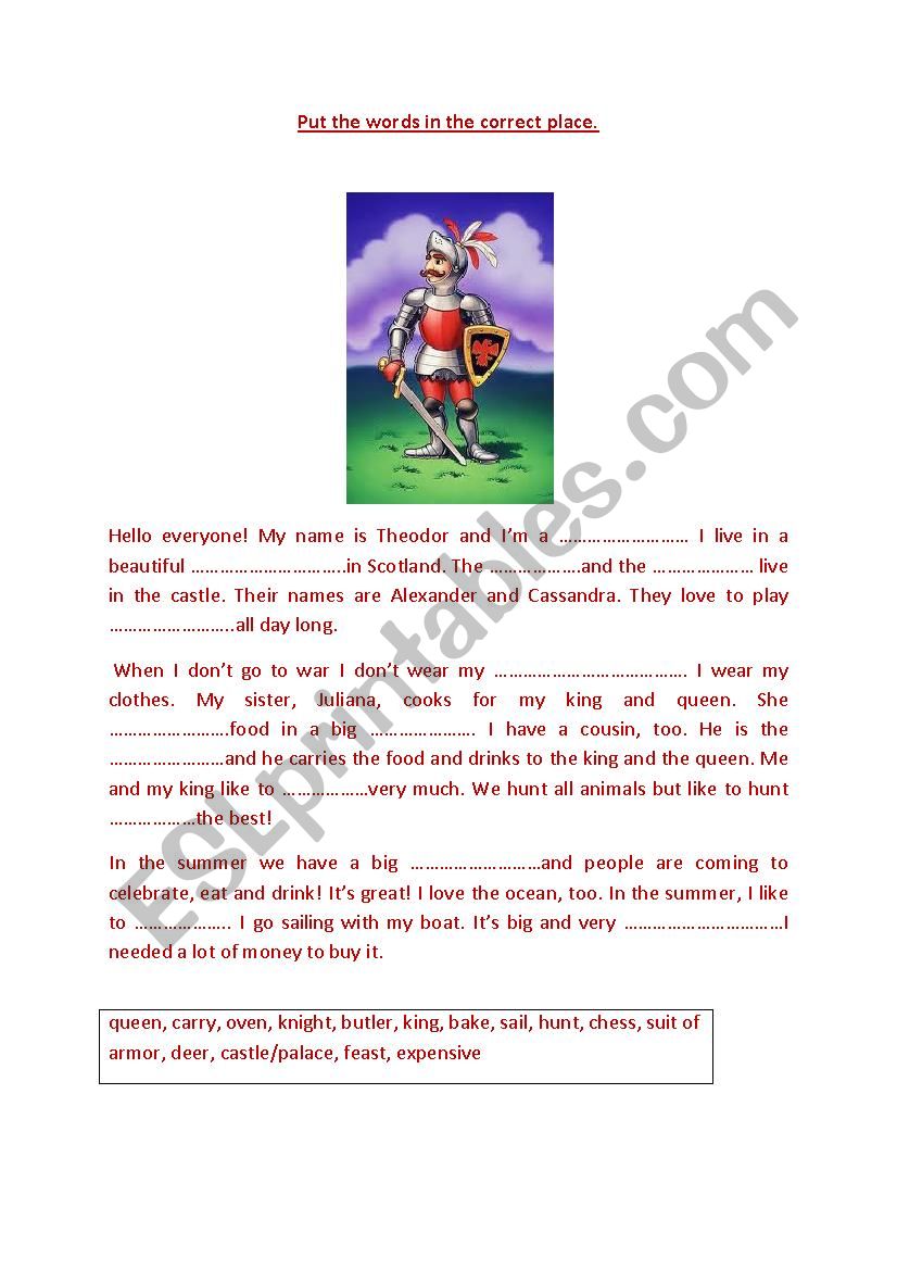 Knights  worksheet