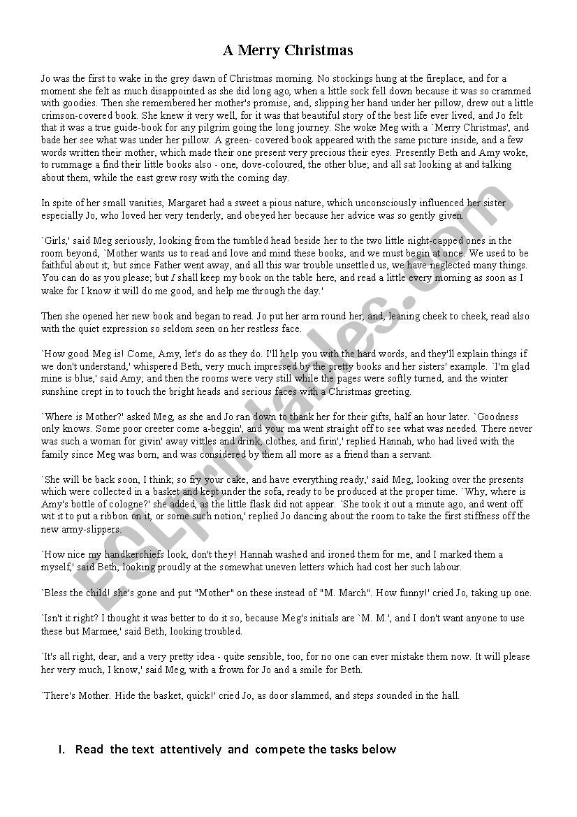 A MERRY CHRISTMAS! worksheet