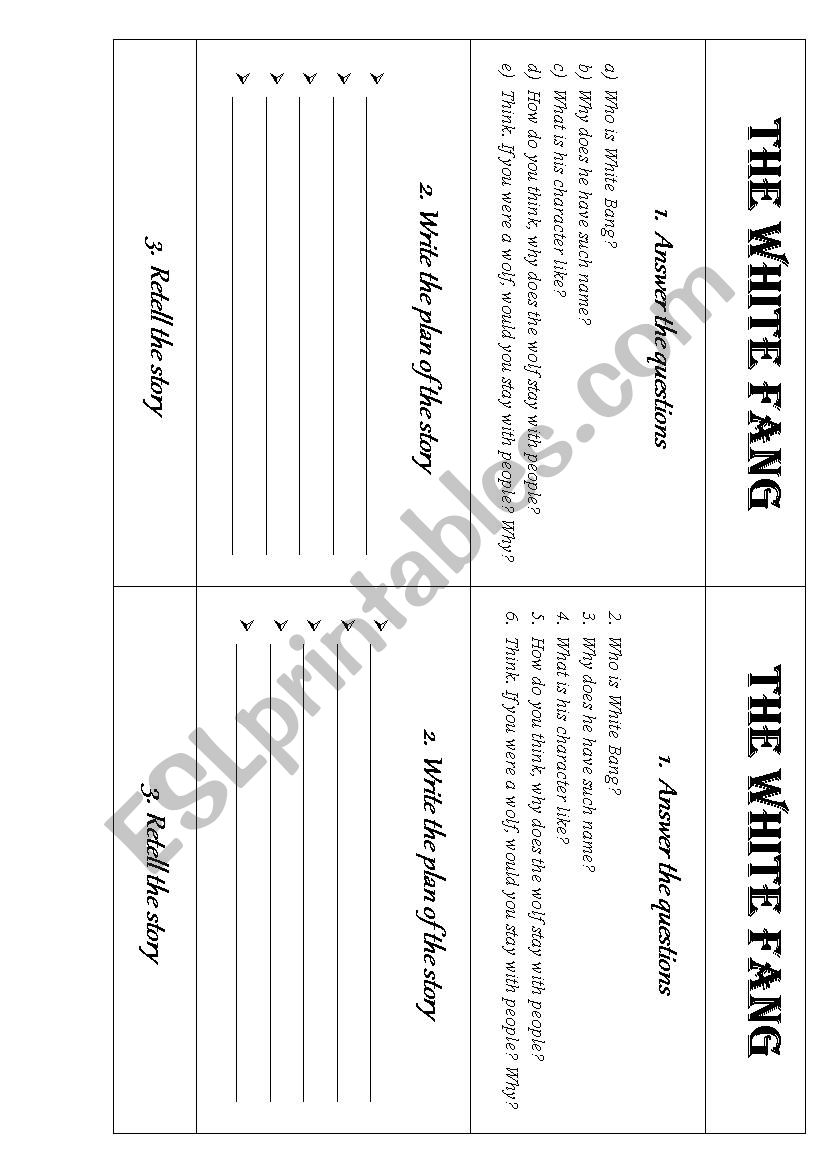 The White Fang worksheet