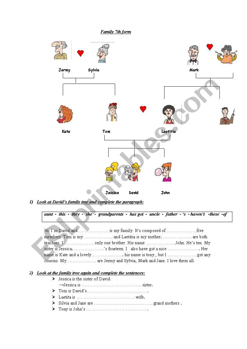 Family worksheet