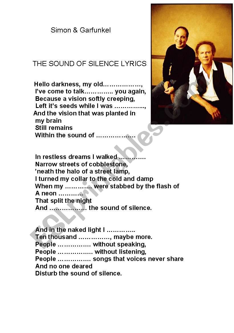 the sound of silence   simone worksheet