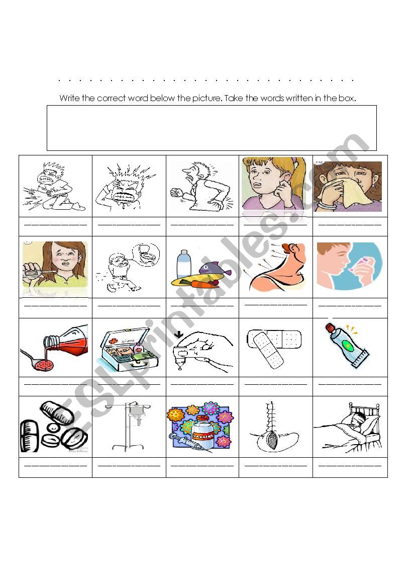 illness worksheet worksheet