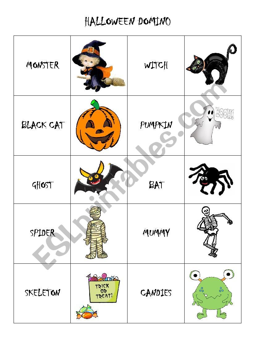 HALLOWEEN DOMINO worksheet