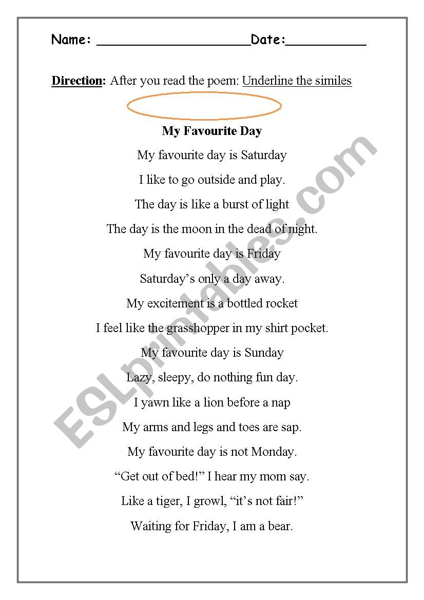 Simile and Metaphors - ESL worksheet by ruchi25 Regarding Similes And Metaphors Worksheet