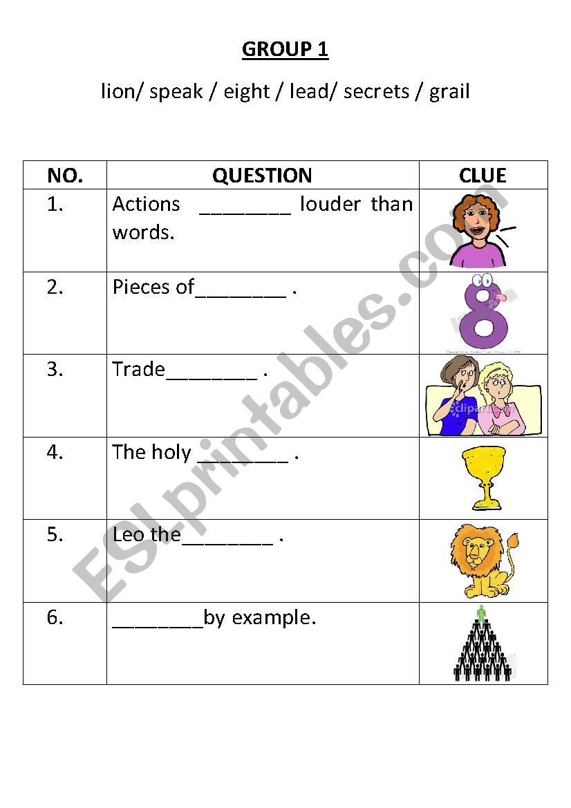 Catch Words Crossword Puzzle worksheet