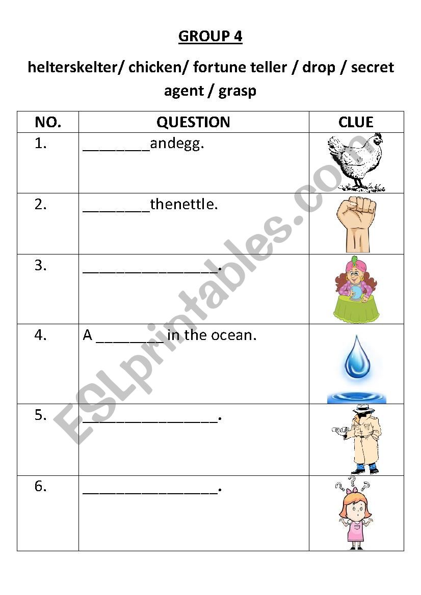 Catch Words Crossword Puzzle - ESL worksheet by mr.ibrism