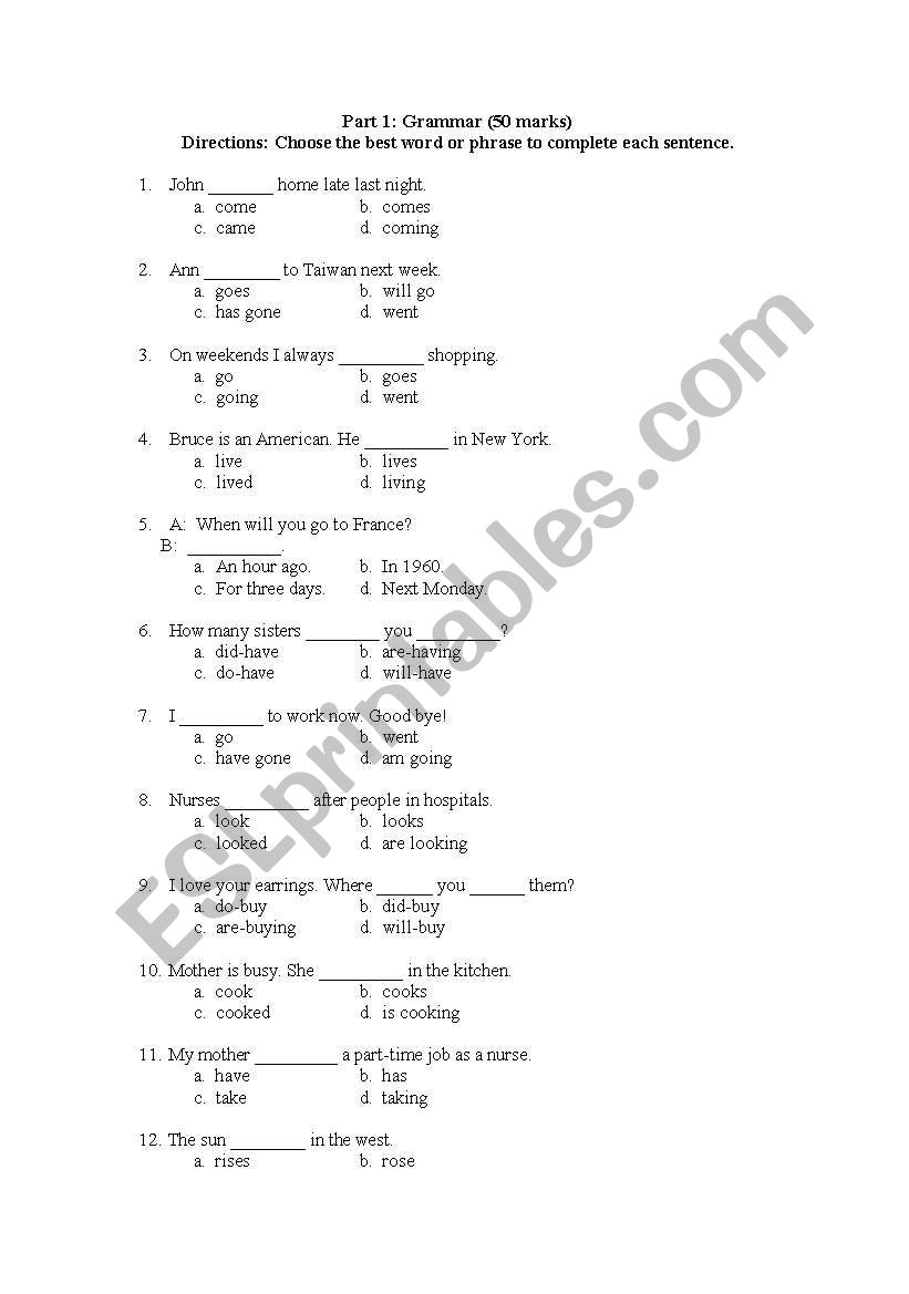 worksheet worksheet