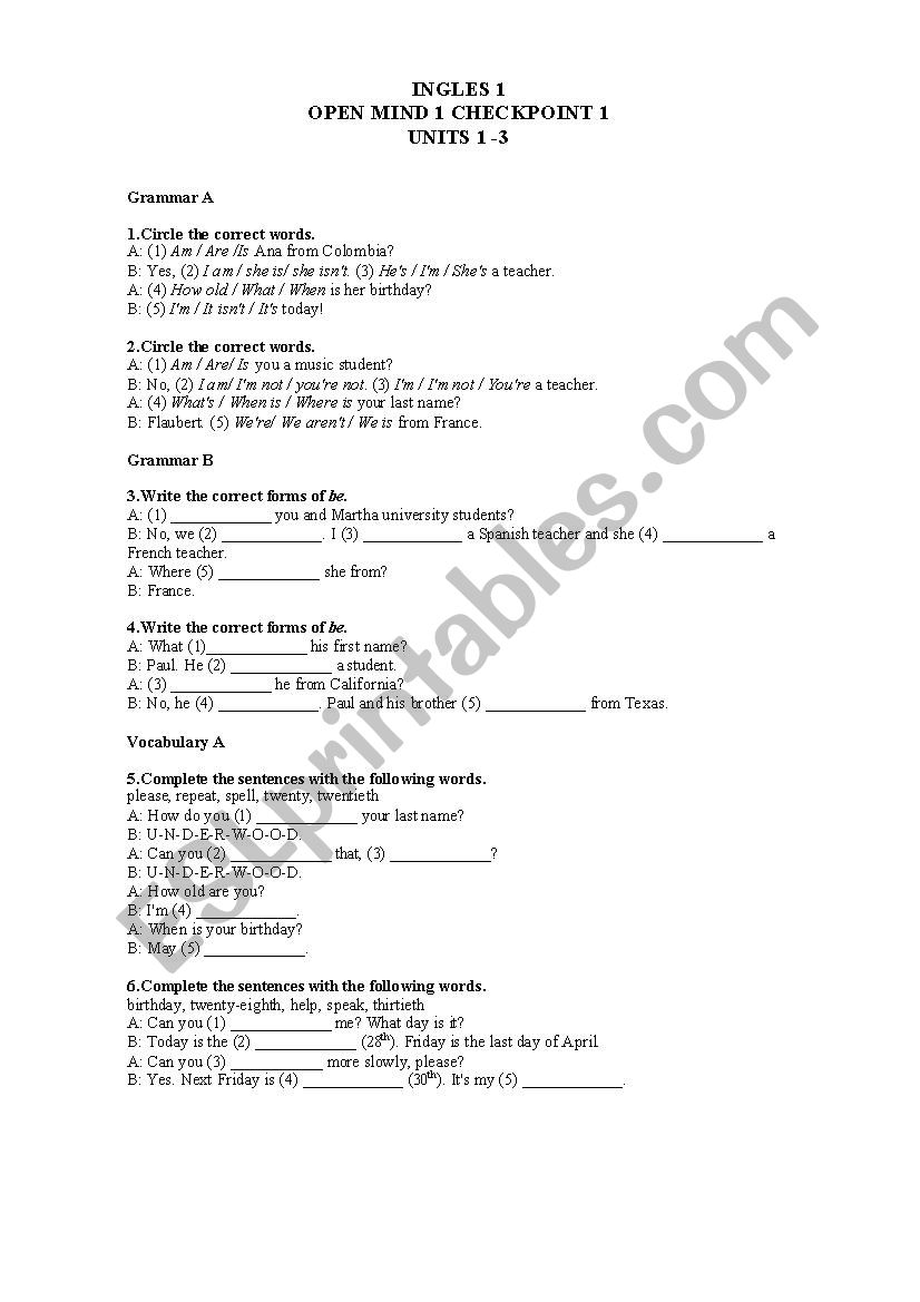 SIMPLE PRESENT  worksheet