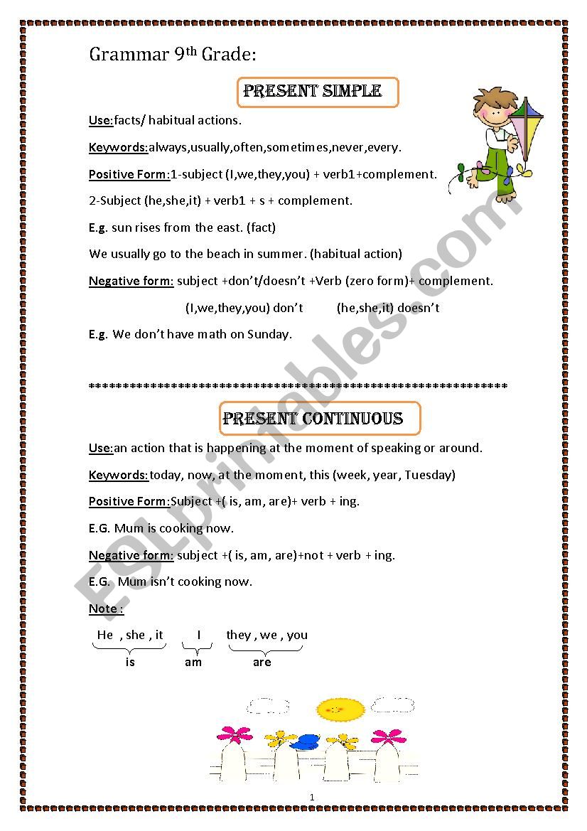 grammar  worksheet