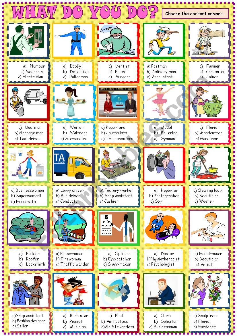 jobs multiple choice activity 3