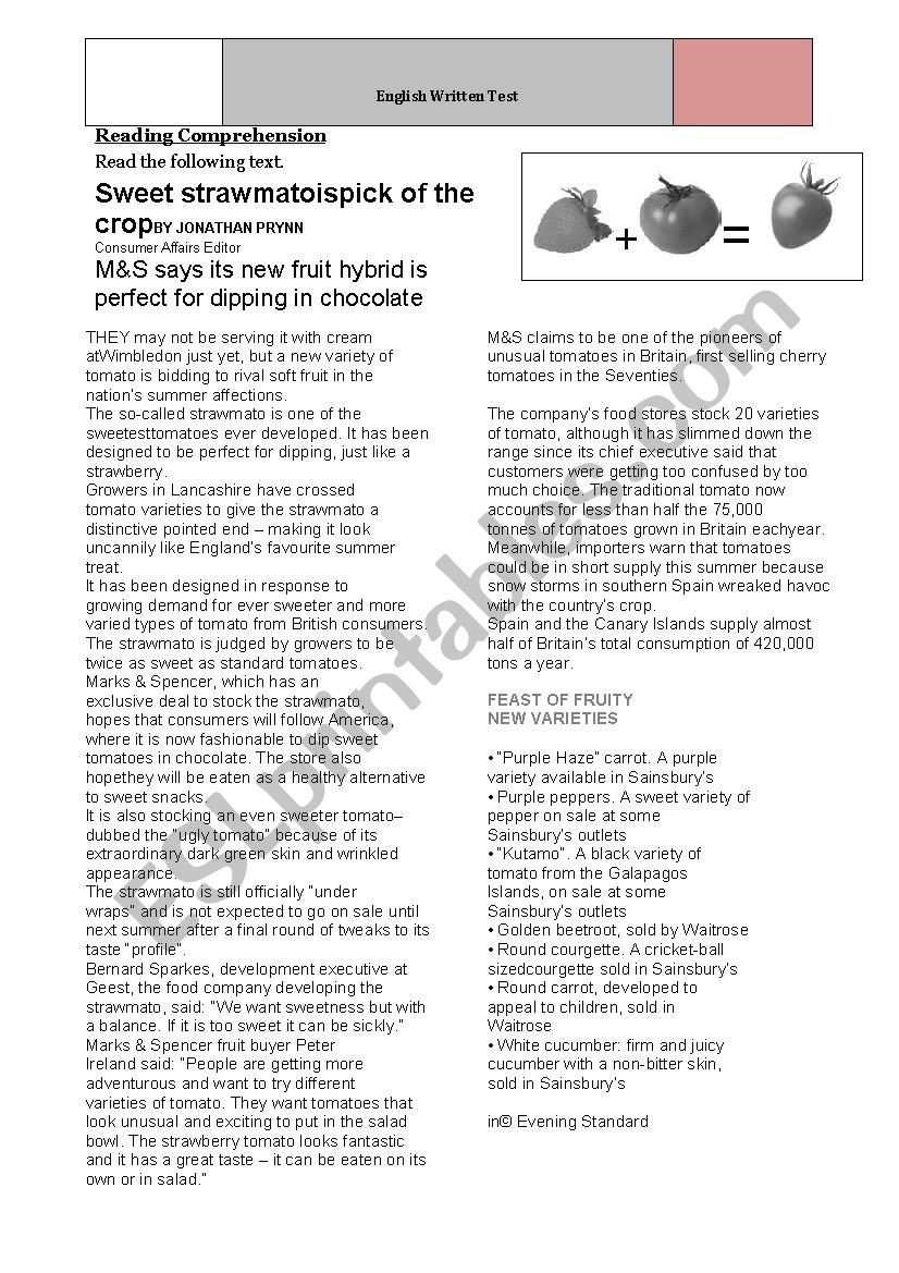 Trangenics worksheet