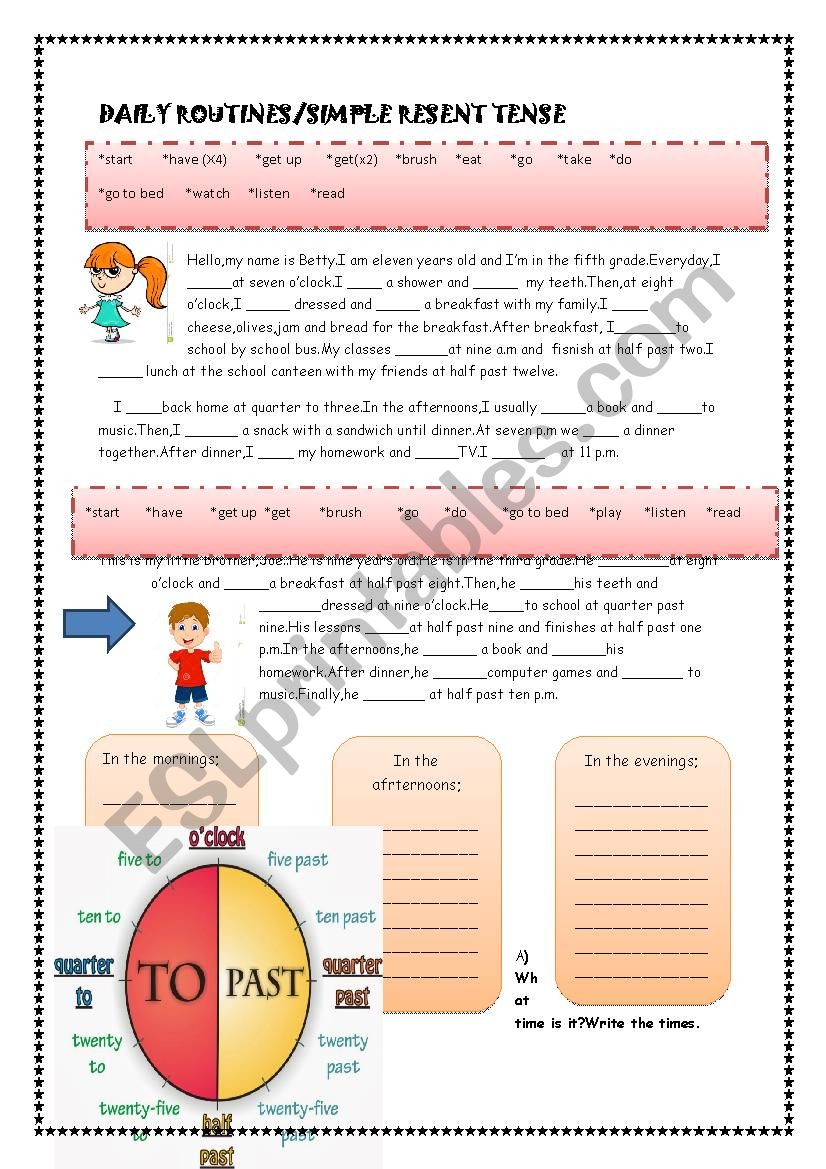 simple present tense worksheet