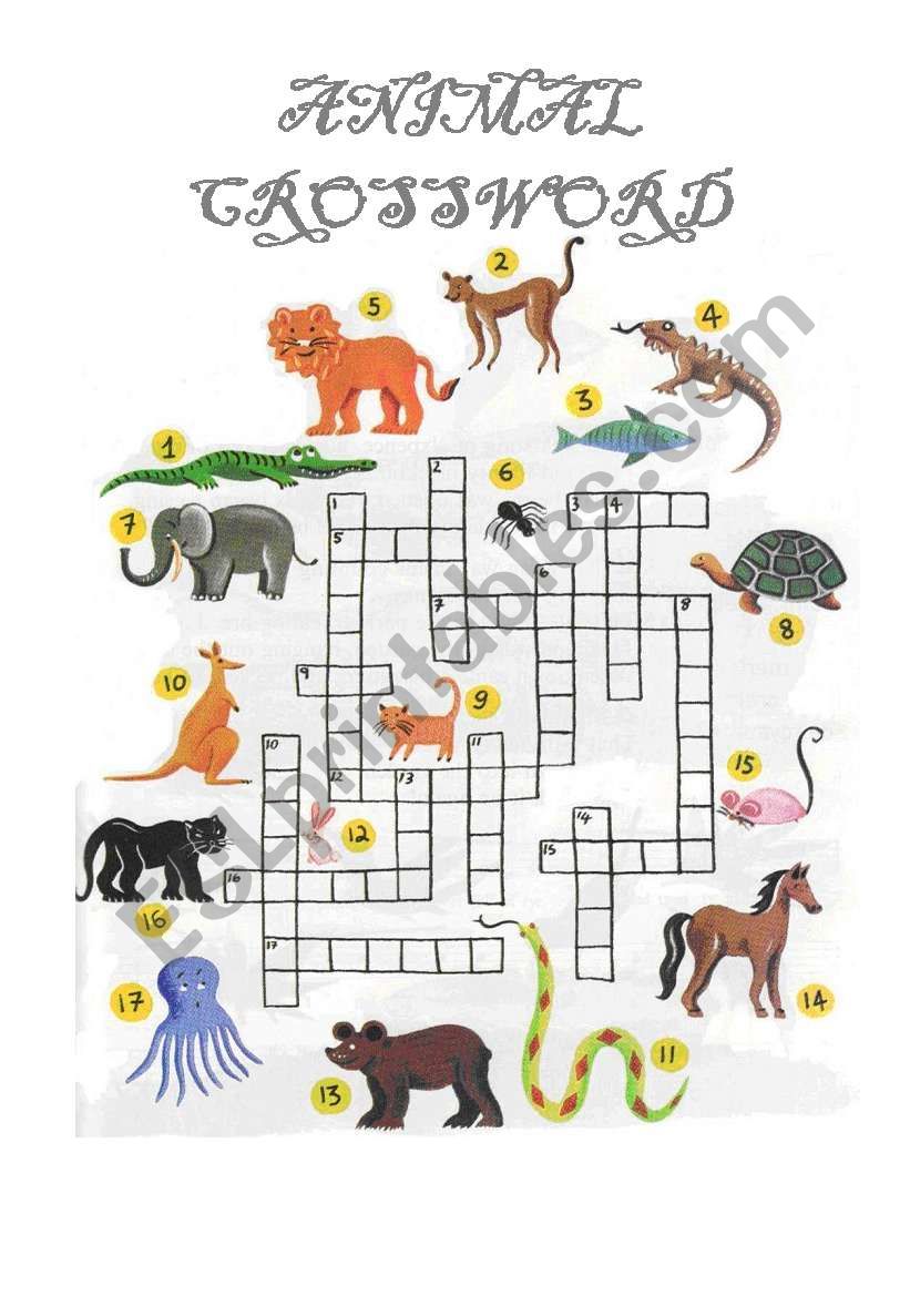 Animal Crossword worksheet