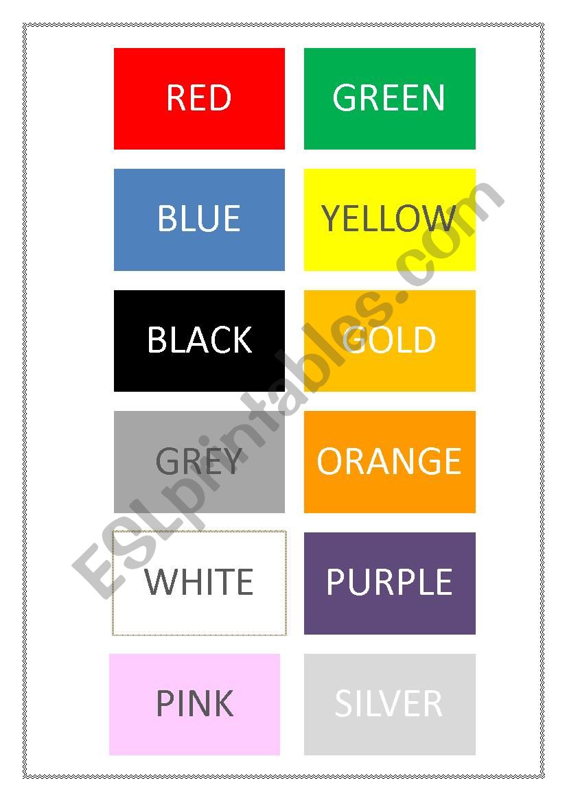 Colours worksheet