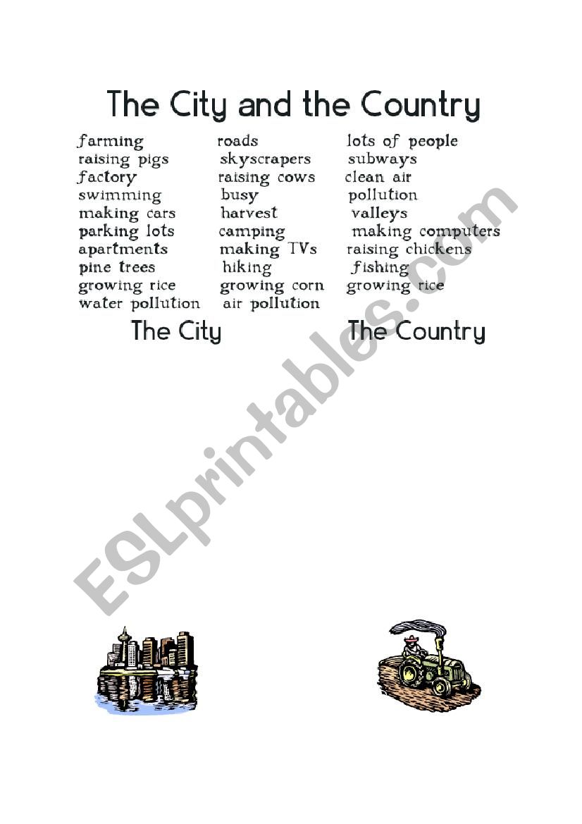 City&Country worksheet