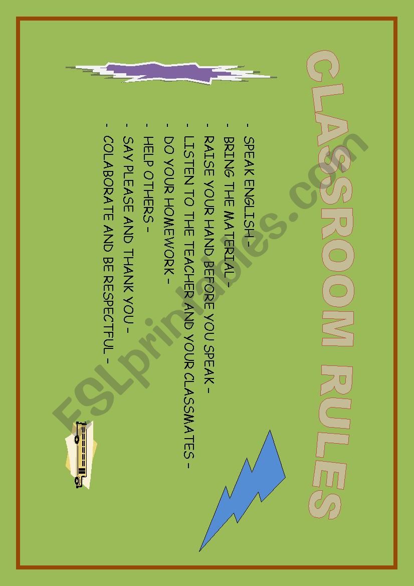 classroom rules worksheet